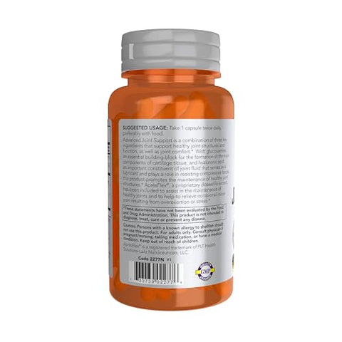 Sports Nutrition: Suporte Avançado para Articulações – Glucosamina, Ácido Hialurônico, ApresFlex – 60 Cápsulas - NOW Foods