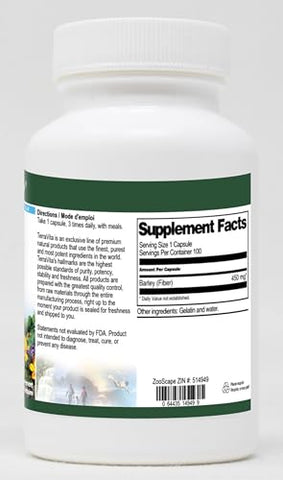Terravita - Fibra de Cevada – 450 mg (100 Cápsulas) – Embalagem Dupla