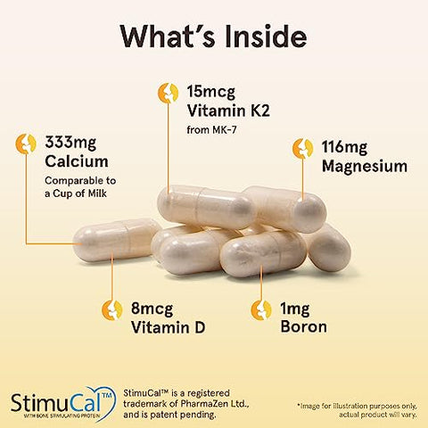 BoneUp Três Por Dia Para Suporte Ósseo e Nutrição Esquelética, Inclui Vitamina D3, K2 (como MK-7) e 1000 mg de Cálcio Por Dia, 90 Cápsulas, Fornecimento de 30 Dias - Jarrow Formulas