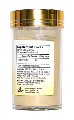 USTCM - Pó de Tienchi Puro 100%% Pseudoginseng Notoginseng Sanqi Ginseng 田七粉 120mesh (227g)