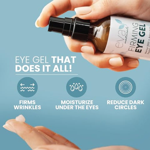 Eva Naturals - Gel Hidratante Luxuoso para os Olhos – Combate Olheiras, Inchaço, Bolsas, Pés de Galinha e Rugas – Com Ácido Hialurônico