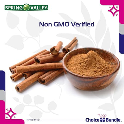 ChoiceBundle - Spring Valley Cápsulas Vegetarianas de Canela 1000mg, 400 unid. 4pk Bundle Escolha (1600 Total) Guia “Vitalidade Vitamínica