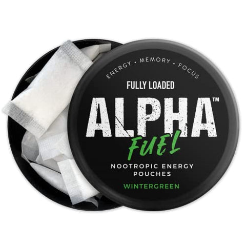Fully Loaded Bullseye - Alpha Fuel Nootropic Pouches Wintergreen – Energia Cognitiva com Cafeína, Alpha GPC, Tirosina, Taurina, Guaraná e Mais | Fully Loaded