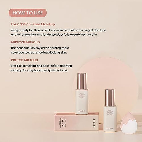 Essência TIRTIR Mask Fit Tone Up | Hidratante com Cor, Base 3 em 1, Efeito Pele de Vidro, Hidratação Profunda, Longa Duração, Cobertura Natural, Leve, Look Sem Maquiagem, 30ml