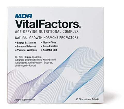 MDR - VitalFactors Complexo Nutricional Antienvelhecimento – Melhore a Energia Natural, Vitalidade, Suporte Imunológico e Saúde Geral – 40 Comprimidos Efervescentes