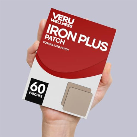 Iron Plus Patch Diário – Suporte para Deficiência de Ferro – Níveis Sanguíneos e Energia (60 Dias) - Veru Wellness