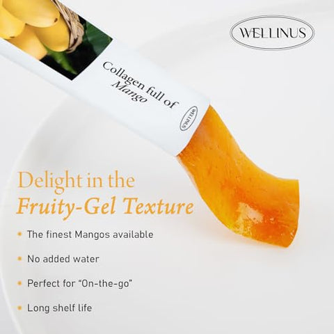 WELLINUS - Collagen Jelly Stick Snack Multi-Pack 75 Sticks – Pomegranate, Mango, Blueberry – Pele, Cabelo, Unhas, Imunidade e Articulações – Marca: [Nome da Marca]