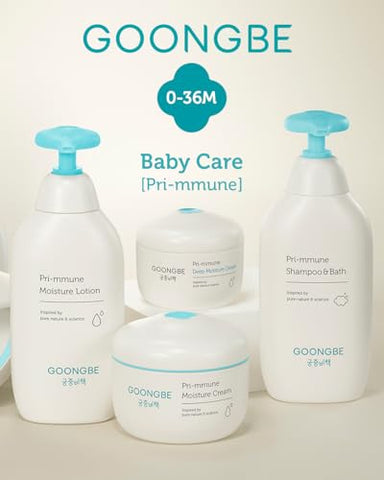 GOONGBE - Creme Hidratante Pri-mmune – Creme Corporal Coreano para Bebês com Manteiga de Karité – Hipoalergênico Hidratante Diário Suave para Pele Seca – Absorção Rápida, Creme Não Pegajoso Naturalmente Derivado – 100g