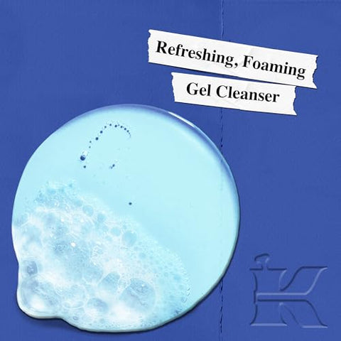 Kiehl’s Facial Fuel Face Wash Gel Refrescante para Homens, com Cafeína, Vitamina E e Mentol, Fórmula Não Ressecante Hidrata a Pele, Ideal para Poros Entupidos, 100g