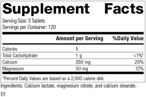 Standard Process Inc. - Standard Process Calcium Lactate – Suporte Imunológico e Fortalecimento Ósseo – Saúde Óssea e Suplemento Muscular com Magnésio e Cálcio – 360 Comprimidos