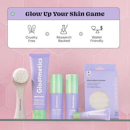 Conjunto de Cuidados com a Pele Glossmetics Essential Bundle para Adolescentes – Conjunto de Presente para Cuidados com a Pele Feminina, Conjuntos de Cuidados Faciais para a Pele