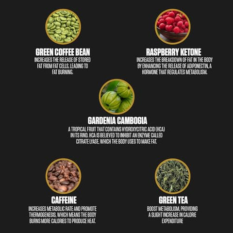 EPN Supplements - Queimador de Gordura Termogênico 8K 5X | Novo Suplemento para Perda de Peso #1 para Reduzir Gordura, Suprimir Apetite, Acelerar Metabolismo, Aumentar Energia c/ Cetona de Framboesa, Garcinia Cambogia, Chá Verde – Marca 8K