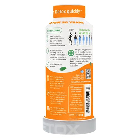 QCarbo16 Bebida Detox de Limpeza Máxima 1 Passo, Sabor Laranja, 473 ml - Herbal Clean