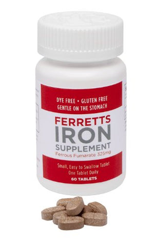 Pharmics - Ferretts Suplemento de Ferro, Alta Potência 106 mg Ferro Elemental – 60 comprimidos
