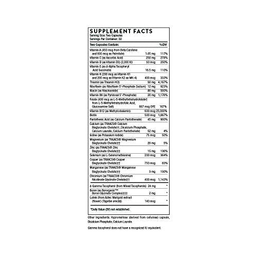 Basic Nutrients 2/Day – Multivitamínico Diário Completo com Bioacessibilidade Ótima – Fórmula de Vitaminas e Minerais – Sem Glúten, Sem Lactose, Sem Soja – 60 Cápsulas – 30 - THORNE
