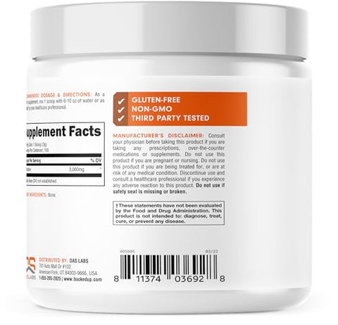 L-Citrulline 3000mg em Pó, Essenciais (100 Porções) – Aumente sua performance! - Bucked Up