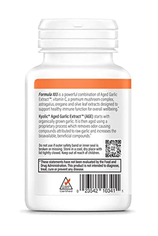 Aged Garlic Extract Fórmula 103 Suporte Imunológico, 100 Cápsulas (Embalagem Pode Variar) - Kyolic