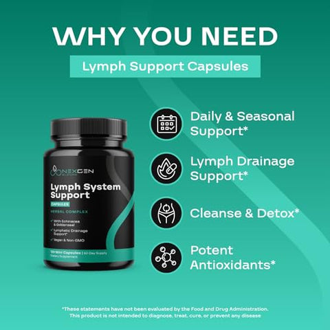 NEXGEN BLENDS - Suplemento de Suporte ao Sistema Linfático Herbal – Complexo de Suporte Linfático com Equinácea, Raiz-dourada e Astrágalo | Marca: Echinacea Goldenseal Astragalus