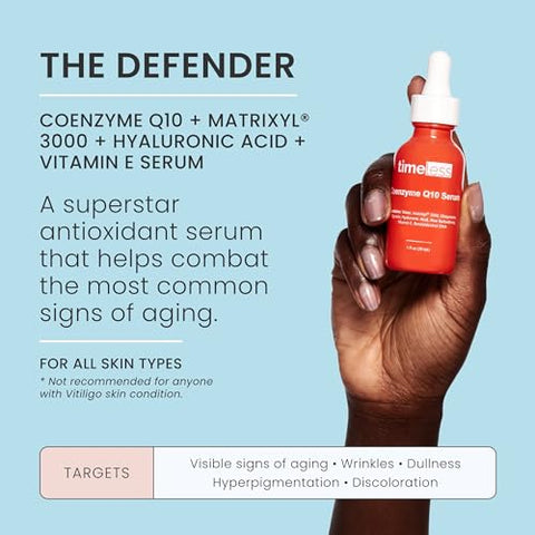 Coenzyme Q10 Serum – Serum de Cuidados com a Pele para Suavizar – Serum Coenzima Q10 sem Fragrância com Ácido Hialurônico – Serum Antioxidante para Cuidados com a Pele – 30ml - Timeless Skin Care