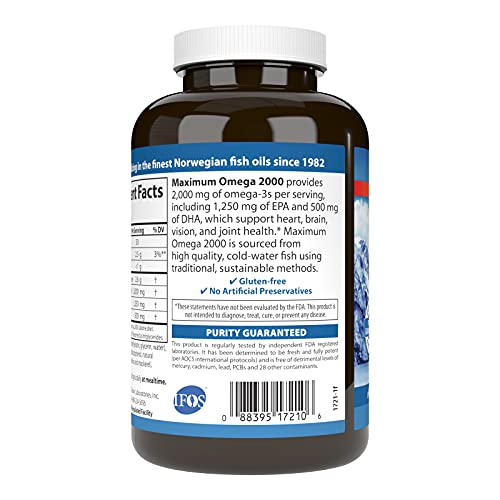 Ômega Máximo 2000, 2000 mg de Ômega-3, Coração Saudável, Função Cerebral - Carlson