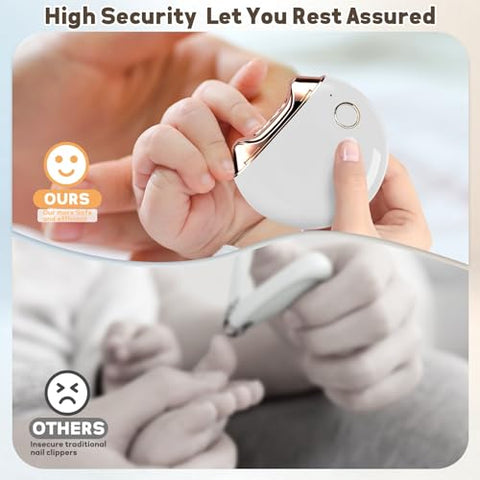 Loqumloi - Cortador de Unhas Elétrico Recarregável por USB, Automático com 2 Velocidades, Adequado para Bebês, Adultos e Idosos, Função de Armazenamento de Unhas