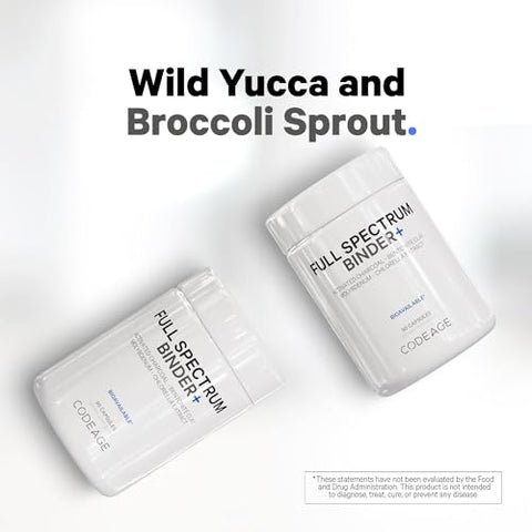 Binder Sistema de Suplemento de Ligação Sistêmica – Comprimidos de Carvão Ativado, Pó Mineral de Argila Bentonita, Fulvic – 100g - Codeage