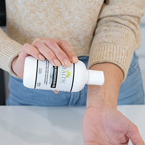 Óleo de Magnésio do Mar Morto Health As It Ought To Be | Minerais Essenciais | Fórmula Médica Calmante | Alivia Dores, Cãibras, Insônia | 8 Ounce (236 ml)