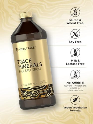 Trace Mineral Drops | 473 ml | Suplemento de Minerais de Espectro Completo | Vegetariano, Livre de Transgênicos e Glúten | por Vital Trace - Carlyle