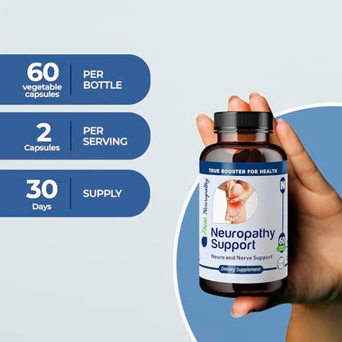 TRUEMED - Suplemento Neuro e Nerve Support de Alta Potência com Acetil-L-Carnitina, Tiamina, Piridoxina HCl e Vitamina B12 – 60 Cápsulas Vegetais