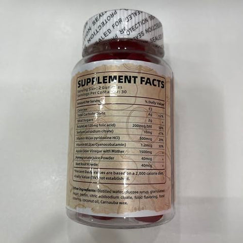 Fubienfit - Keto ACV Gummies Fórmula Avançada, Gomas de Vinagre de Maçã com Romã e Beterraba em Pó B12, 1500MG Vegan Non GMO 56 Gummys