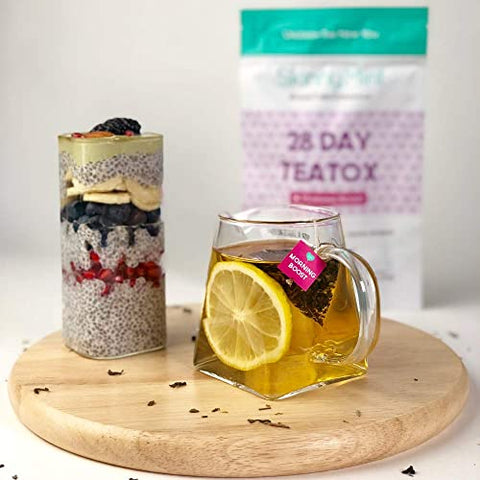Kit Detox SkinnyMint Original 28 Dias – Programa TeaTox Definitivo – Chá Detox Natural Morning Boost e Night Cleanse – Ajuda a Reduzir Inchaço e Aumentar Energia