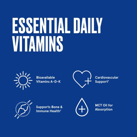 Bulletproof - Vitaminas A-D-K Softgels à Prova de Balas, 30 Unidades, Suplemento para Saúde do Coração, Ossos e Suporte Imunológico