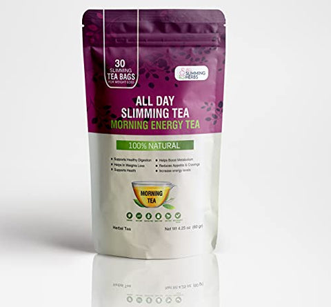 ALL SLIMMING HERBS - Chá Emagrecedor All Slimming Herbs para Perda de Peso – Desintoxicação Natural de 30 Dias que Reduz a Barriga – Chá Energético Diurno 30 Sachês Chá Desintoxicante Noturno 30 Sachês