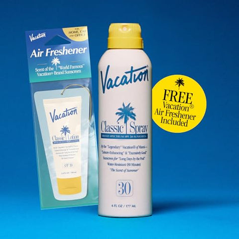 VACATION - Pacote de Protetor Solar em Spray Clássico para Férias, FPS 30, Protetor Solar em Spray de Amplo Espectro, Protetor Solar Vegano em Spray, Spray Corporal com FPS, Protetor Solar em Spray FPS 30, 177 ml