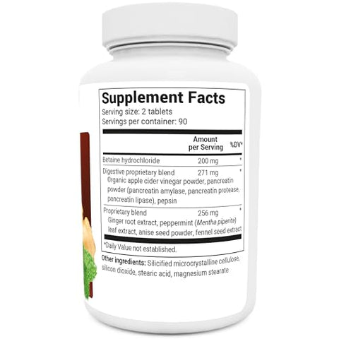 Dr. Berg Nutritionals - Dr. Berg Enzimas Digestivas Avançadas com Vinagre de Maçã – Ingredientes para Saúde Digestiva como Betaina Hidroclorídrica (HCI) e Raiz de Gengibre