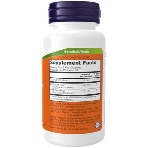 NOW Foods - NOW Supplements, Echinacea – Reforço Imunológico Natural – 60 cápsulas