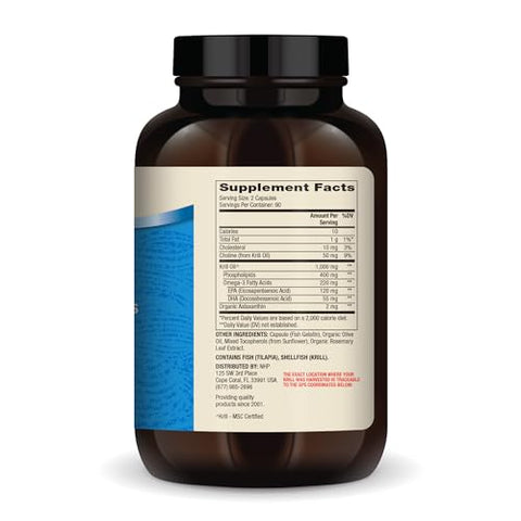 Óleo de Krill Antártico, 90 Porções (180 Cápsulas), Suplemento Alimentar, Suporta a Saúde de Órgãos, Ossos e Articulações, Não Transgênico, Certificado MSC - Dr. Mercola