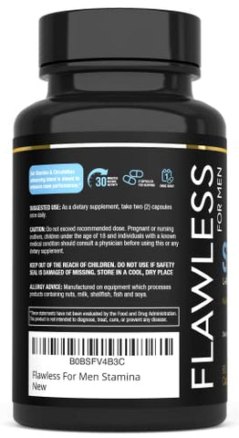 Flawless For Men - Stamina | L-Arginina e L-Citrulina | Aumente sua resistência física  Stamina