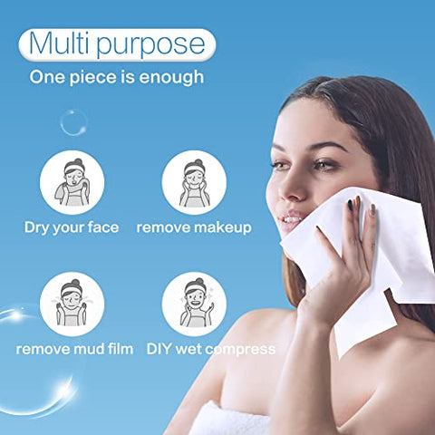 Toalha Facial Descartável Winner – Toalhas de Rosto 100% Algodão dos EUA, Pano de Limpeza Facial sem Fragrância para Pele Sensível, Super Macio