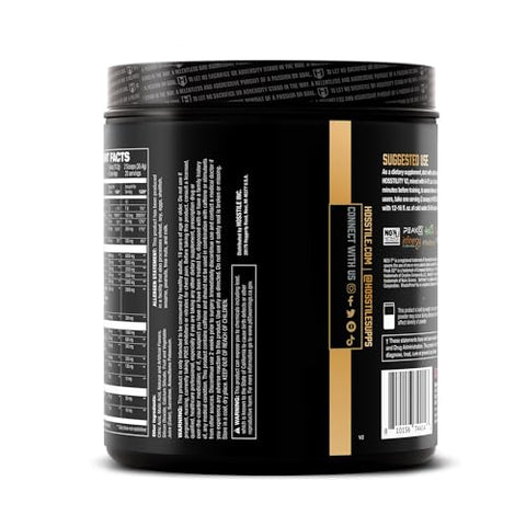 Hosstility V2 Pré-Treino, Pó Pré-Treino All-in-One para Homens e Mulheres, Aumenta a Bomba Muscular, Aumenta a Energia, Potencializa a Força, Aumenta o Foco, Sabor Uva Maçã, 40 Porções - HOSSTILE
