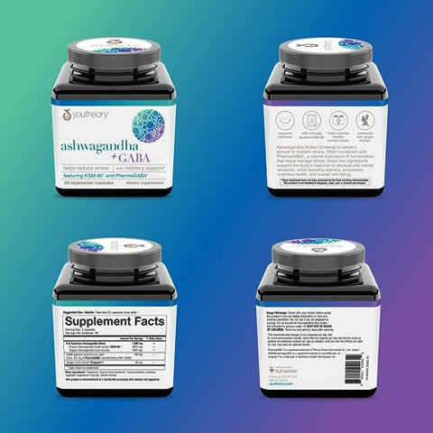 Ashwagandha GABA – 1.000 mg | Potencialize sua saúde com Ashwagandha | Marca Youtheory - Youtheory