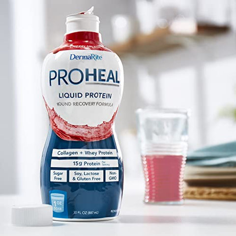 DermaRite - Dermarite Industries Proheal – Suplemento Líquido de Proteína Sem Açúcar – 500ml