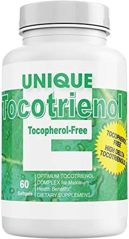 UNIQUE E - A.C. Grace Company – Softgels Unique E Tocotrienols, 60 Unidades – Livre de Tocoferol – 60 g