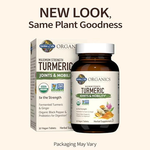 Organics – Cúrcuma Máxima para Articulações – Fortalecimento Máximo – 60 cápsulas - Garden of Life