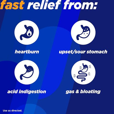 Alívio Rápido de Azia e Gases, Alívio Antiacide e Antigases para Azia, Inchaço e Pressão, Ação Rápida, Medicamento para Azia com Sabor Tropical, 180 Comprimidos - Alka-Seltzer