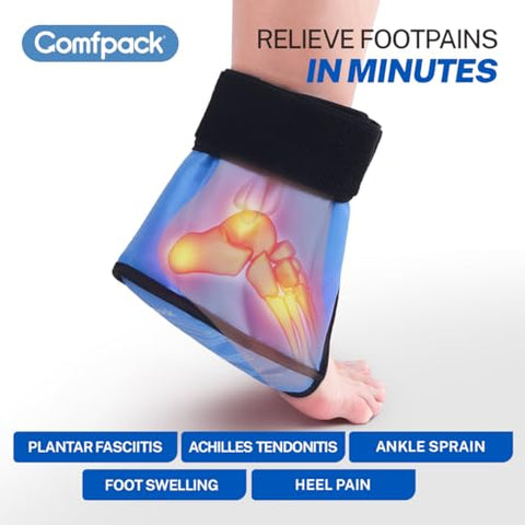 Comfpack - Alívio para Fascite Plantar: Faixa de Gelo para Calcanhar, Tornozelo e Pé, Gel Reutilizável para Dor nos Pés, Tendinite de Aquiles, Entorse de Tornozelo, Dor no Calcanhar