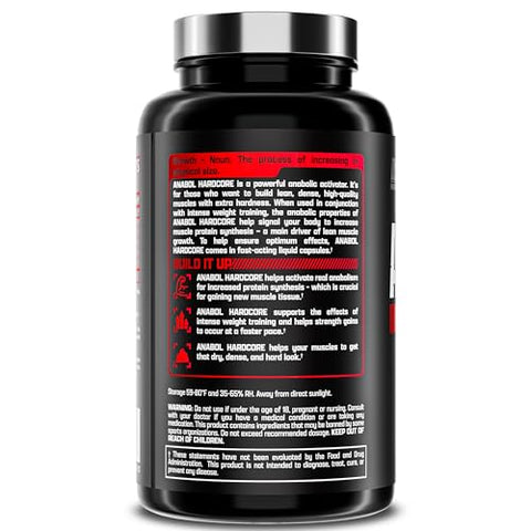 Anabol Hardcore – Ativador Anabólico, Construtor Muscular e Agente de Fortalecimento – 60 Cápsulas - Nutrex Research
