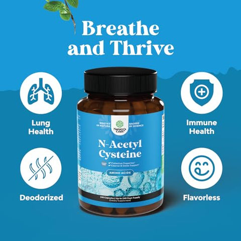 Natures Craft - N-Acetyl Cysteine 600mg – Cápsulas Veganas de Alta Absorção e Sem Odor – Precursor de Glutationa para Limpeza e Desintoxicação do Fígado – Marca NAC