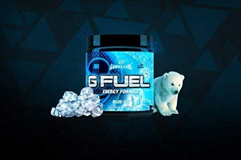 Blue Ice em Pó Energético, Sem Açúcar, Suplemento de Foco com Cafeína Limpa, Sabor Framboesa Azul, Aminoácidos de Foco, Vitaminas e Antioxidantes – 280g (40 Porções) - G Fuel