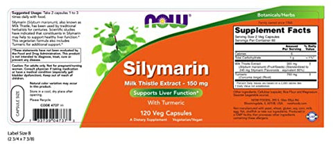 NOW Foods - Now Foods Silymarin 150mg, 120 VCaps (Pack of 2) – Silymarin 150mg, 120 Cápsulas Vegetais (Pacote com 2) | Now Foods